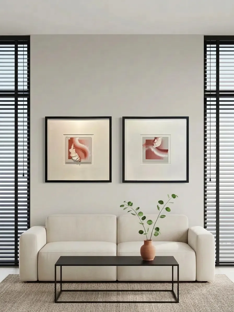 Pembe Gri Beyaz Kağıt Paspartu Rölyef 60x60 cm | Tablo | Duvar Aksesuarı