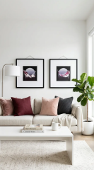 Mor Siyah Beyaz Kağıt Paspartu Rölyef 60x60 cm | Tablo | Duvar Aksesuarı