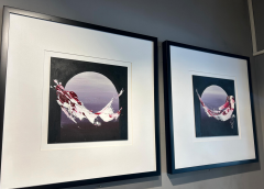 Mor Siyah Beyaz Kağıt Paspartu Rölyef 60x60 cm | Tablo | Duvar Aksesuarı