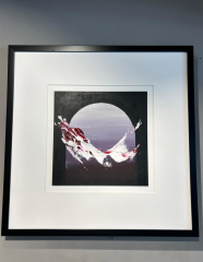 Mor Siyah Beyaz Kağıt Paspartu Rölyef 60x60 cm | Tablo | Duvar Aksesuarı