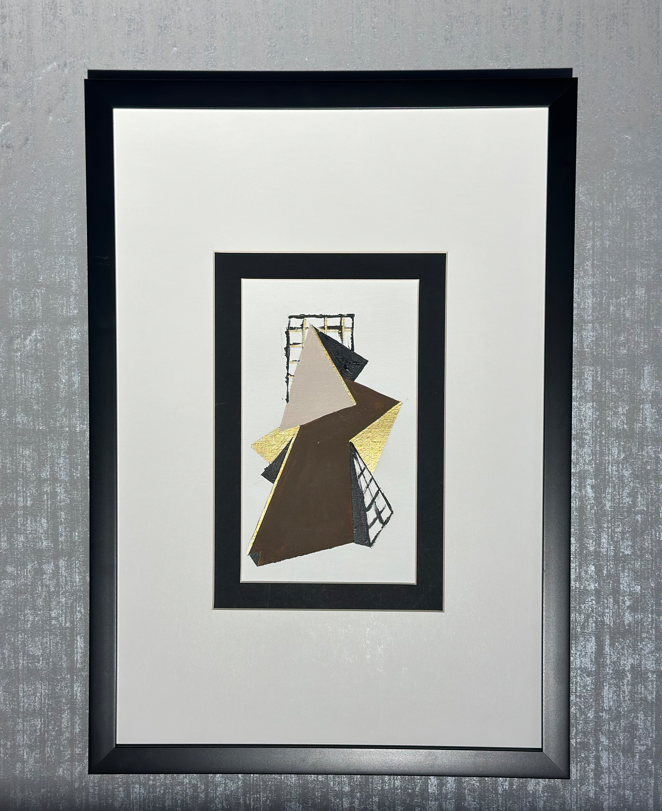 Kahve Siyah Gold Beyaz Kağıt Paspartu Rölyef 35x50 cm | Tablo | Duvar Aksesuarı