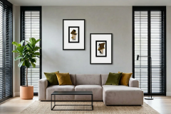 Kahve Siyah Gold Beyaz Kağıt Paspartu Rölyef 35x50 cm | Tablo | Duvar Aksesuarı