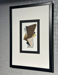 Kahve Siyah Gold Beyaz Kağıt Paspartu Rölyef 35x50 cm | Tablo | Duvar Aksesuarı