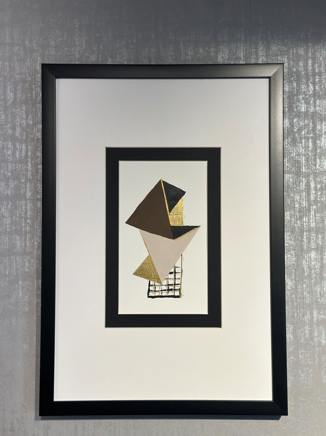 Kahve Siyah Gold Beyaz Kağıt Paspartu Rölyef 35x50 cm | Tablo | Duvar Aksesuarı