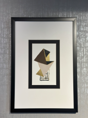 Kahve Siyah Gold Beyaz Kağıt Paspartu Rölyef 35x50 cm | Tablo | Duvar Aksesuarı
