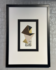 Kahve Siyah Gold Beyaz Kağıt Paspartu Rölyef 35x50 cm | Tablo | Duvar Aksesuarı