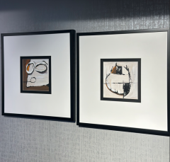 Turuncu Siyah Gold Beyaz Kağıt Paspartu Rölyef 60x60 cm | Tablo | Duvar Aksesuarı