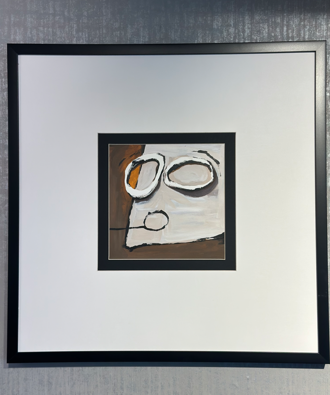 Turuncu Siyah Gold Beyaz Kağıt Paspartu Rölyef 60x60 cm | Tablo | Duvar Aksesuarı