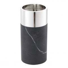 Candle Holder Sierra Black marble | nickel finish set of 3 12x25 - 12x20 - 12x16 cm | 3'lü Set Mermer Nikel Mumluk - Şamdan