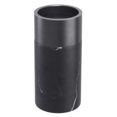 Candle Holder Sierra Black marble | bronze finish set of 3 12x25 - 12x20 - 12x16 cm | 3'lü Set Mermer Antrasit Mumluk - Şamdan 