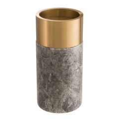 Candle Holder Sierra Grey marble ( 113286)| brushed brass finish set of 3 12x25 - 12x20 - 12x16 cm | 3'lü Set Mermer Bronz Mumluk - Şamdan