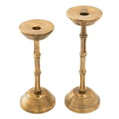 Candle holder gallions vintage brass finish set of 2 ø11xh.30 cm | ø11x h.26 cm | 2'li Set Pirinç Şamdan
