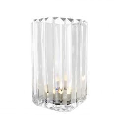 Candle holder howell crystal glass 12x12xh.20,5 cm | Kristal Tealight - Mumluk