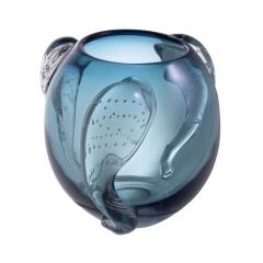 Vasa sianluca L Hand blown glass | blue colour ø32xh.28 cm | Cam Vazo - Mumluk