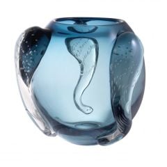 Vasa sianluca L Hand blown glass | blue colour ø32xh.28 cm | Cam Vazo - Mumluk