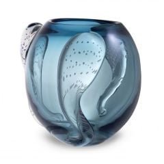 Vasa sianluca L Hand blown glass | blue colour ø32xh.28 cm | Cam Vazo - Mumluk