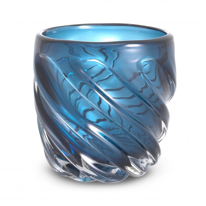 Vase angelito S hand blown glass | blue colour  ø24x h.25 cm | Cam Vazo - Mumluk