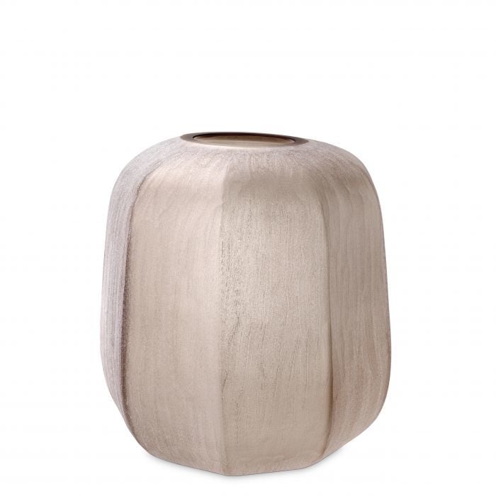 Vase avance hand blown glass | sand colour 33X32 cm | Cam Vazo - Mumluk