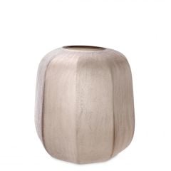 Vase avance hand blown glass | sand colour 33X32 cm | Cam Vazo - Mumluk