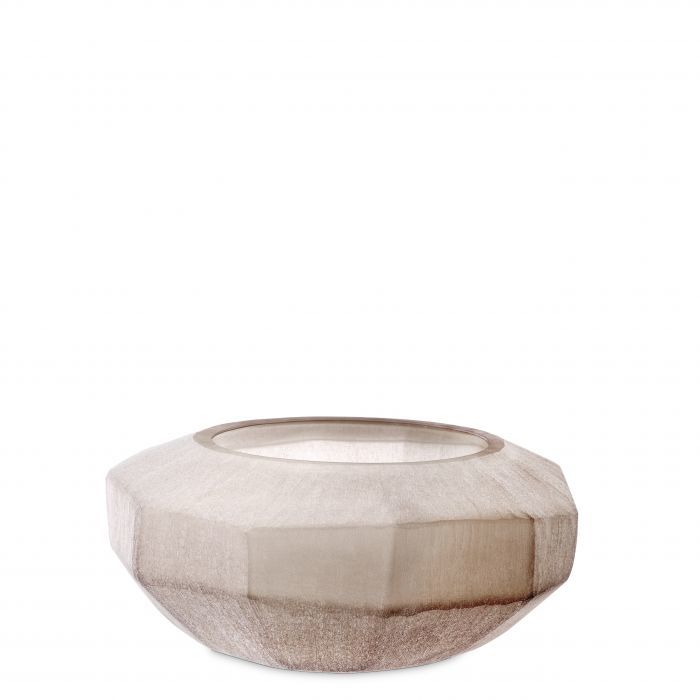 Bowl avance  hand blown glass | sand colour S 36X15 cm| Cam Vazo - Meyvelik