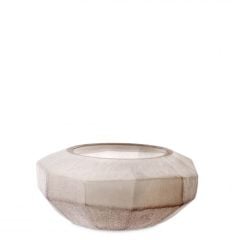 Bowl avance  hand blown glass | sand colour S 36X15 cm| Cam Vazo - Meyvelik