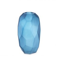Vase fly s hand blown glass ( 113955) | blue colour ø16xh.27 cm | Cam Vazo