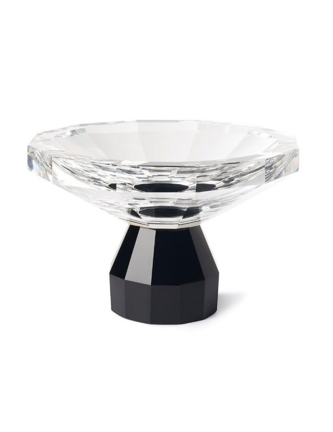 Plate Crissy Clear-Black 20x20x13 cm | Borosilikat Cam Meyvelik