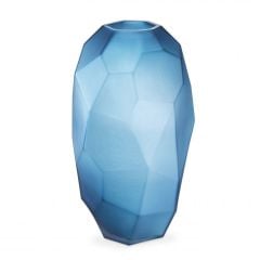 Vase fly s hand blown glass (113954) | blue colour ø20xh.35,5 cm | Cam Vazo