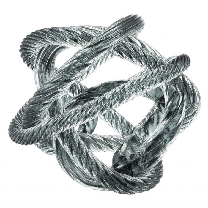 Desk accessory dominico grey blue glass L ø20 cm | Kristal Sarmal Obje