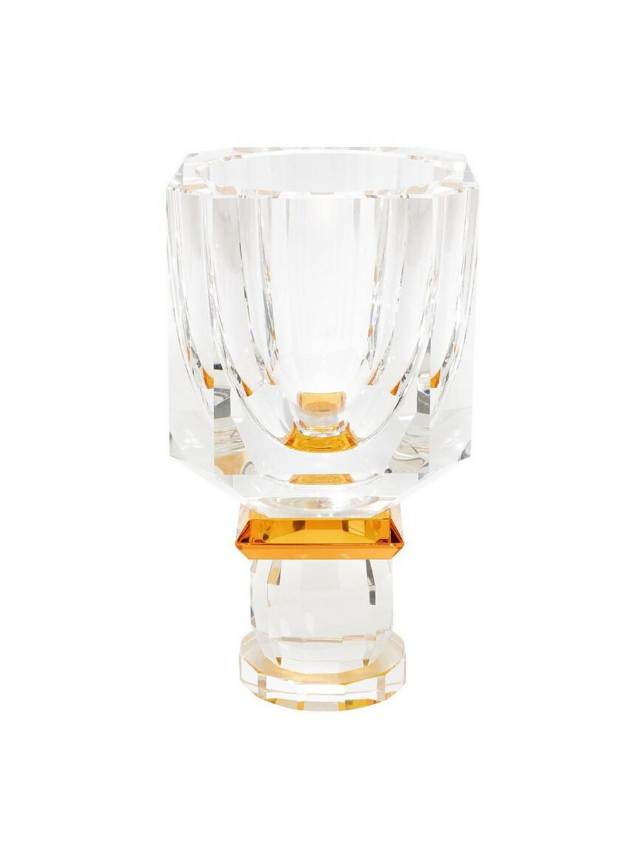 Vase Crissy amber h:25 cm d:13 cm | Kristal Vazo