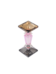 Candle Holder Diva Pink Amber Black 9x9x19,7 cm | Kristal Şamdan
