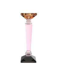 Candle Holder Diva Pink Amber Black 9x9x28 cm | Kristal Şamdan