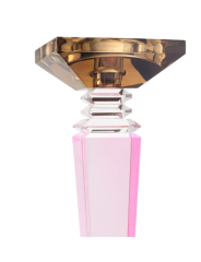 Candle Holder Diva Pink Amber Black 9x9x28 cm | Kristal Şamdan