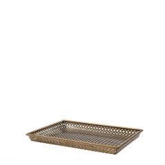 Tray sirenuse S antique brass finish 40,5x30,5xh.3,5 cm | Mat Gold Hazeran Tepsi - Jardenyer
