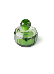 Box Jewel Crystal Green Clear 12,8x13 cm | Dekoratif Kristal Kutu