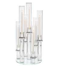 Candle holder tubes with 7 glass  63x29 cm | Cam Şamdan