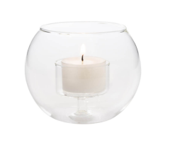 Borosilicate glass candle holder 8.5x9 cm | Borosilikat Cam Tealight