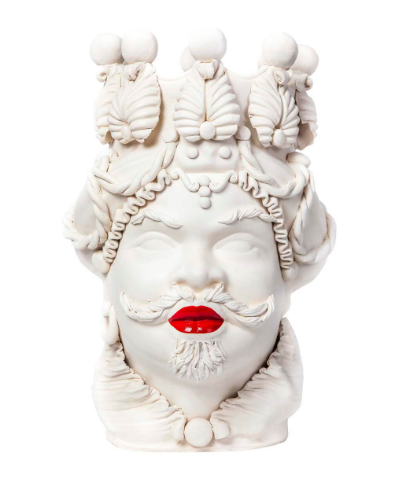 Vase moro man white red lipstick h:48 cm | Vazo - Heykel