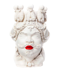 Vase moro man white red lipstick h:48 cm | Vazo - Heykel