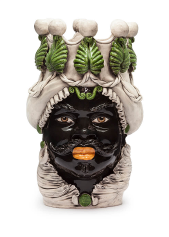 Vase moro man candle holder green orange lipstick h:48 cm | Vazo - Heykel - Şamdan