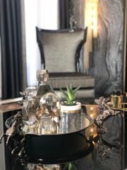 Perfume bottle romeo Grey L h:26,5 cm | Kristal Füme Şişe