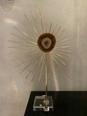 Table centre piece agate stone gold finish 33x10x53 cm | Dekoratif Obje