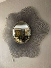 Mirror glass/metal golden/nickel 99x3x99cm | Duvar Aynası