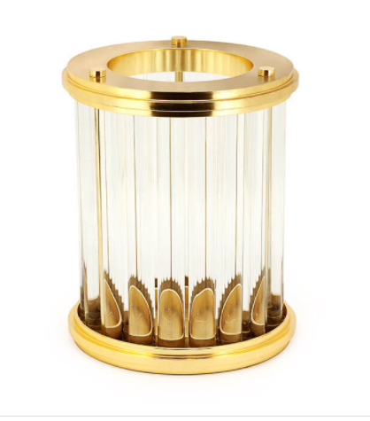Gold candleholder hurricane 33x27 cm | Mumluk