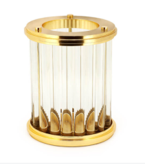 Gold candleholder hurricane 33x27 cm | Mumluk