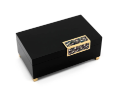 Elegant wooden box with amethyst edged 31x19x13 cm | Dekoratif Kutu