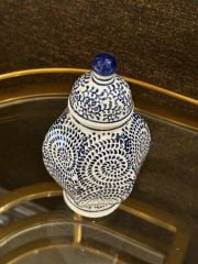 Traditional hand painted mini bleu blanc jar 12x20 cm | Dekoratif Küp