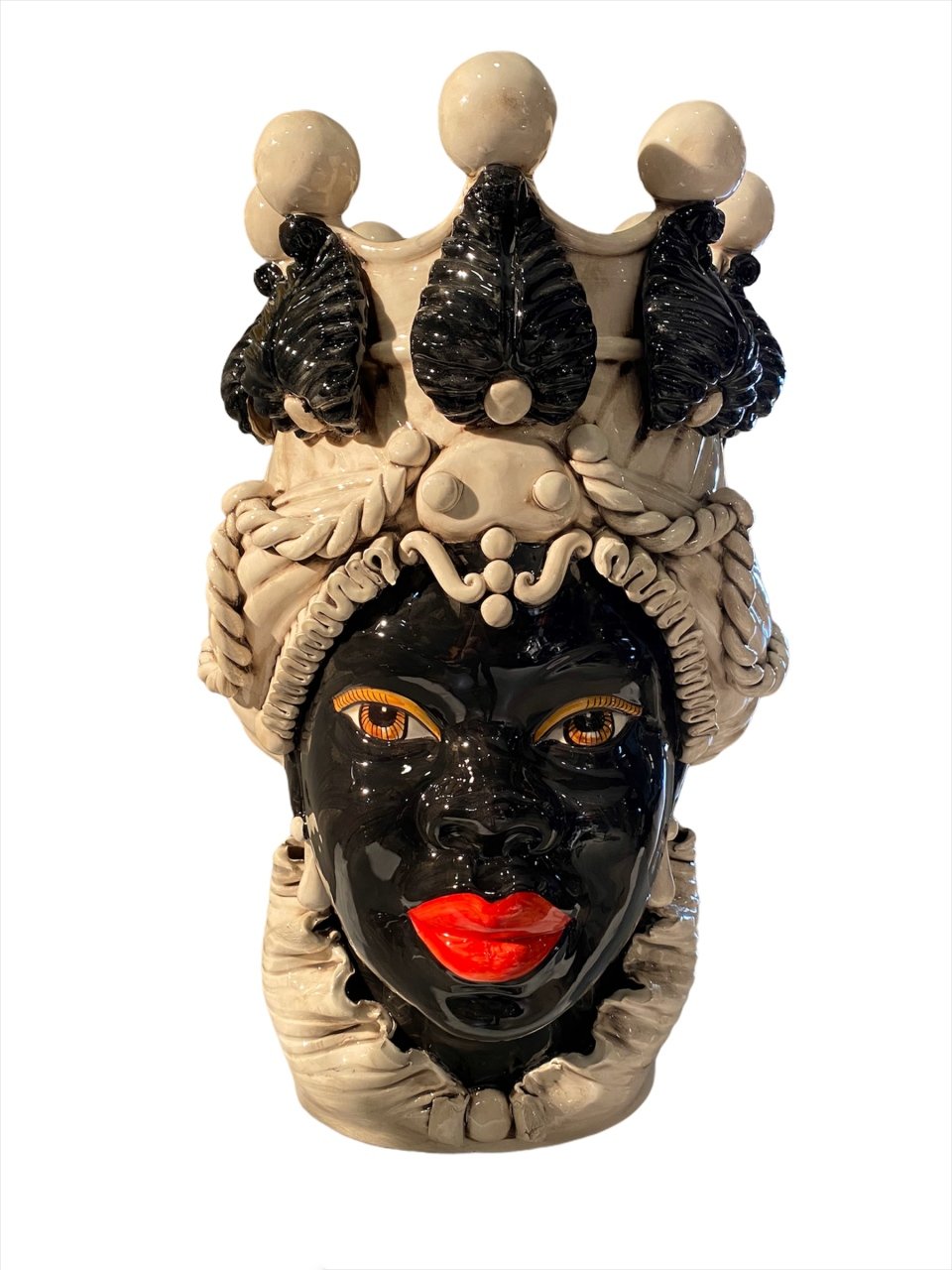 Vase moro lady bıg red lipstick 47x31 cm | Heykel - Vazo