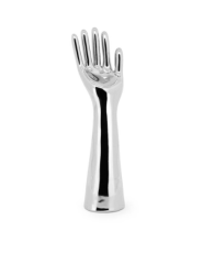 Reaching hand ceramic sculpture silver 8x11.5x31cm | Dekoratif Obje
