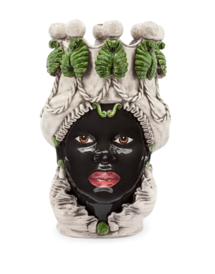 Vase moro lady bıg green pink lipstick 48cm | Heykel - Vazo